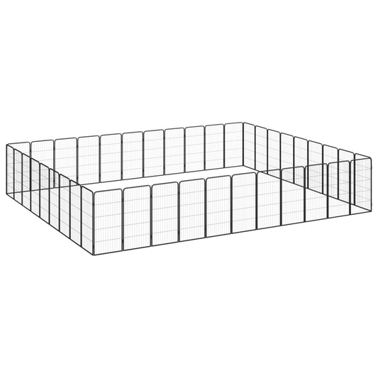 Berkfield 40-Panel Dog Playpen Black 50x100 cm Powder-coated Steel