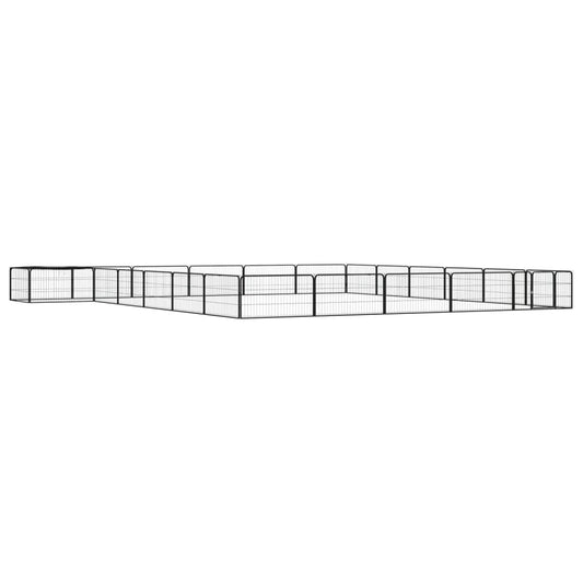 Berkfield 24-Panel Dog Playpen Black 100x50 cm Powder-coated Steel