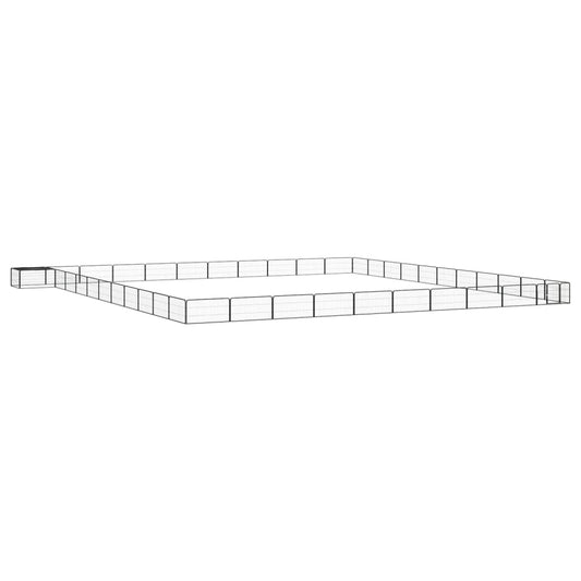Berkfield 44-Panel Dog Playpen Black 100x50 cm Powder-coated Steel