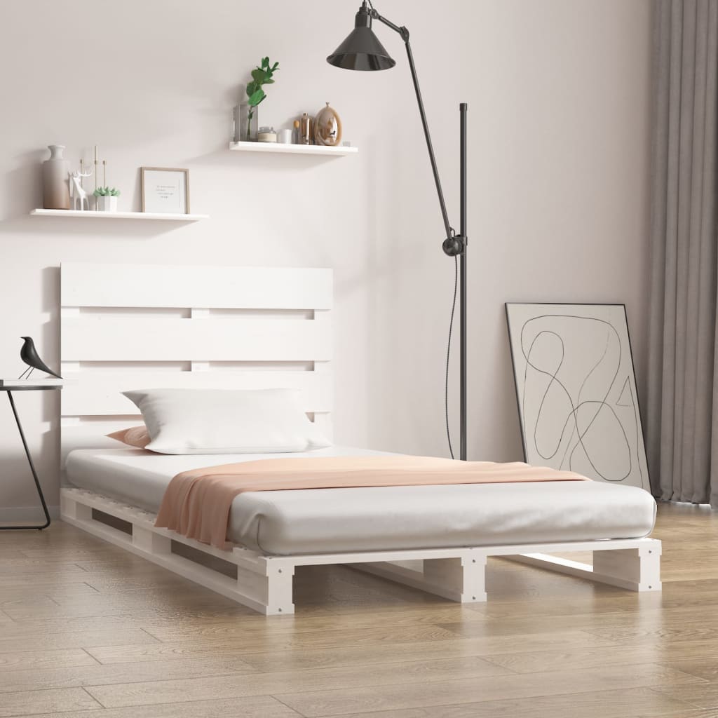 Berkfield Bed Frame White 90x200 cm Solid Wood Pine