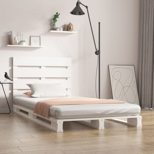 Berkfield Bed Frame White 90x200 cm Solid Wood Pine