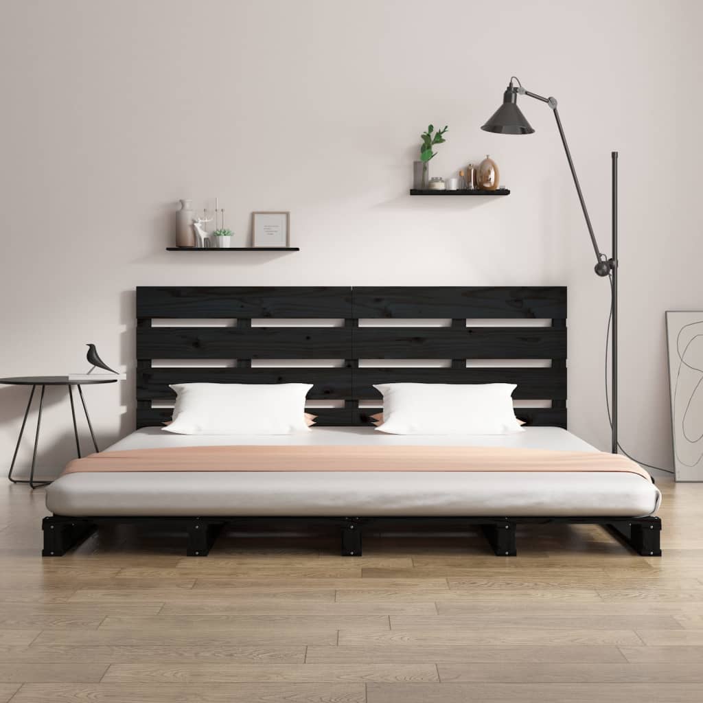 Berkfield Bed Frame Black 140x200 cm Solid Wood Pine