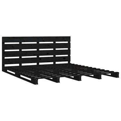 Berkfield Bed Frame Black 140x200 cm Solid Wood Pine