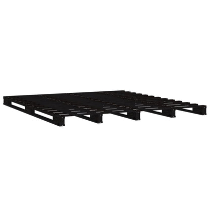 Berkfield Bed Frame Black 140x200 cm Solid Wood Pine