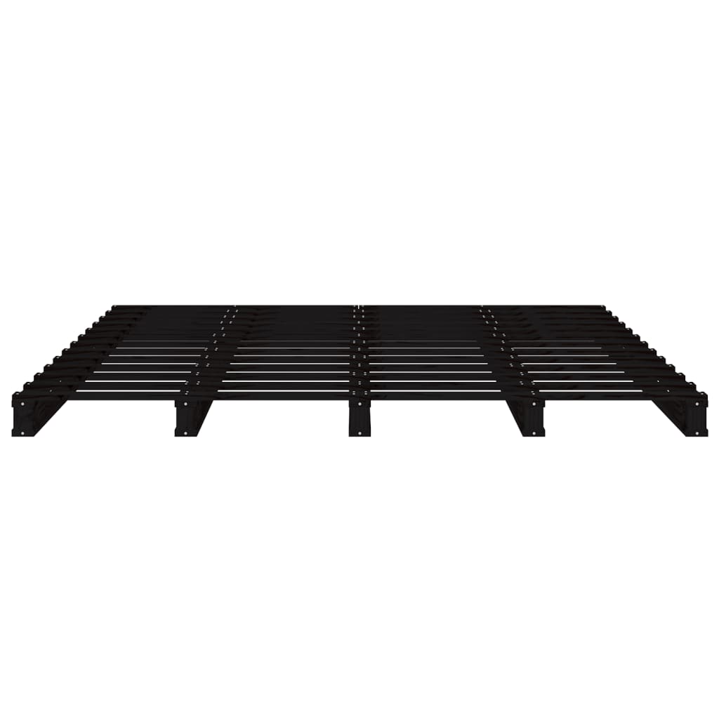 Berkfield Bed Frame Black 140x200 cm Solid Wood Pine