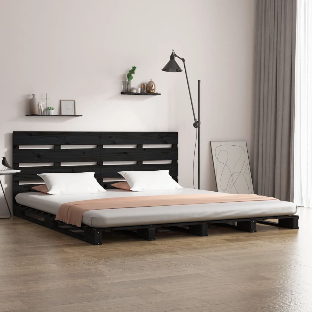 Berkfield Bed Frame Black 140x200 cm Solid Wood Pine