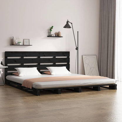 Berkfield Bed Frame Black 140x200 cm Solid Wood Pine