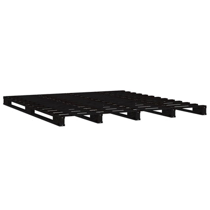 Berkfield Bed Frame Black 150x200 cm Solid Wood Pine King Size