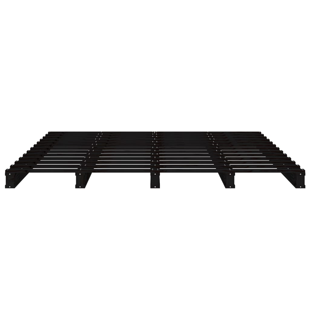 Berkfield Bed Frame Black 150x200 cm Solid Wood Pine King Size