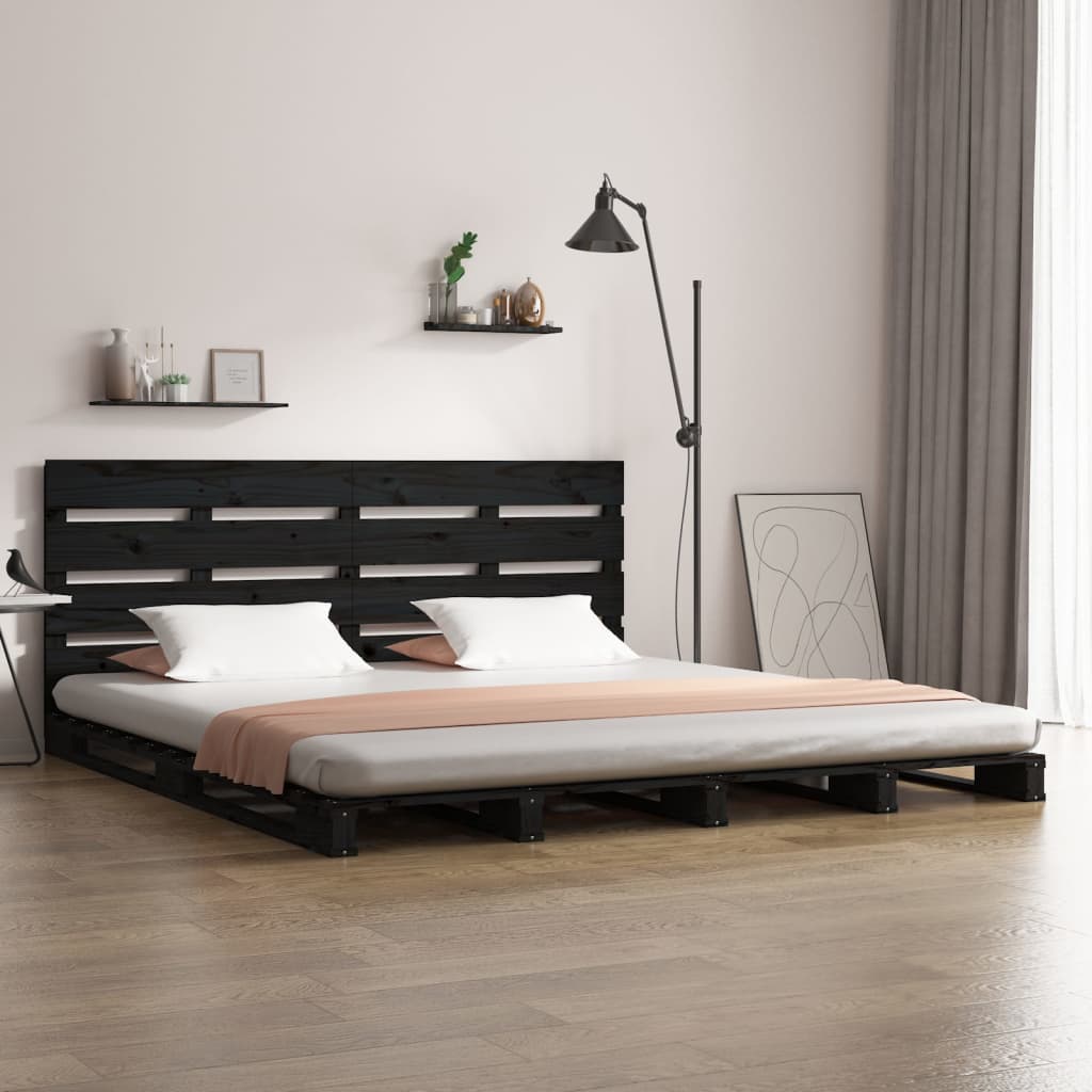 Berkfield Bed Frame Black 150x200 cm Solid Wood Pine King Size