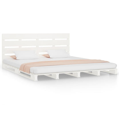 Berkfield Bed Frame White 180x200 cm Solid Wood Pine Super King Size