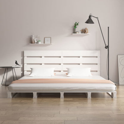 Berkfield Bed Frame White 180x200 cm Solid Wood Pine Super King Size