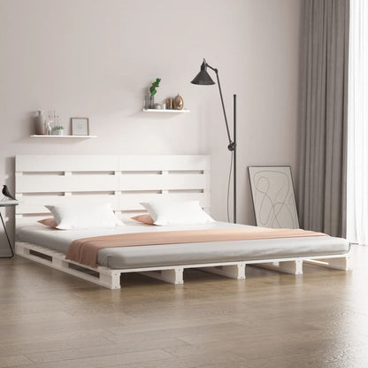 Berkfield Bed Frame White 180x200 cm Solid Wood Pine Super King Size