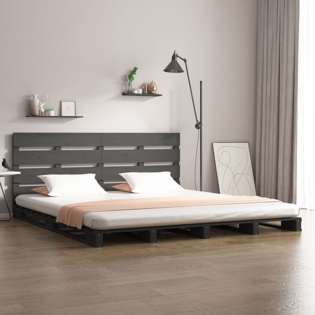Berkfield Bed Frame Grey 200x200 cm Solid Wood Pine