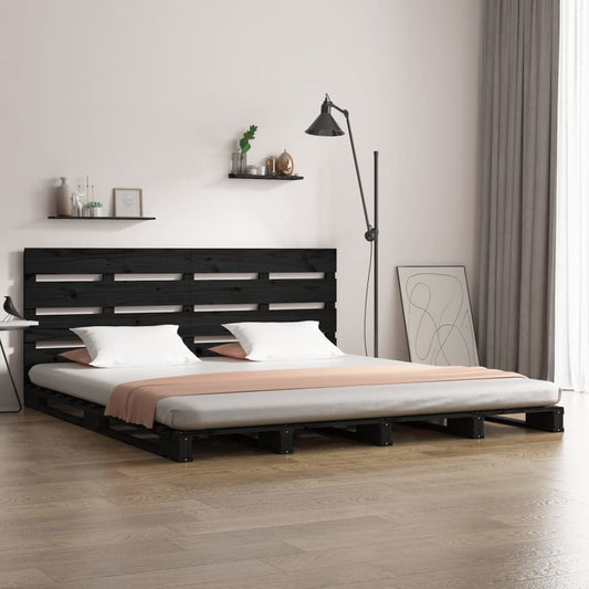 Berkfield Bed Frame Black 200x200 cm Solid Wood Pine