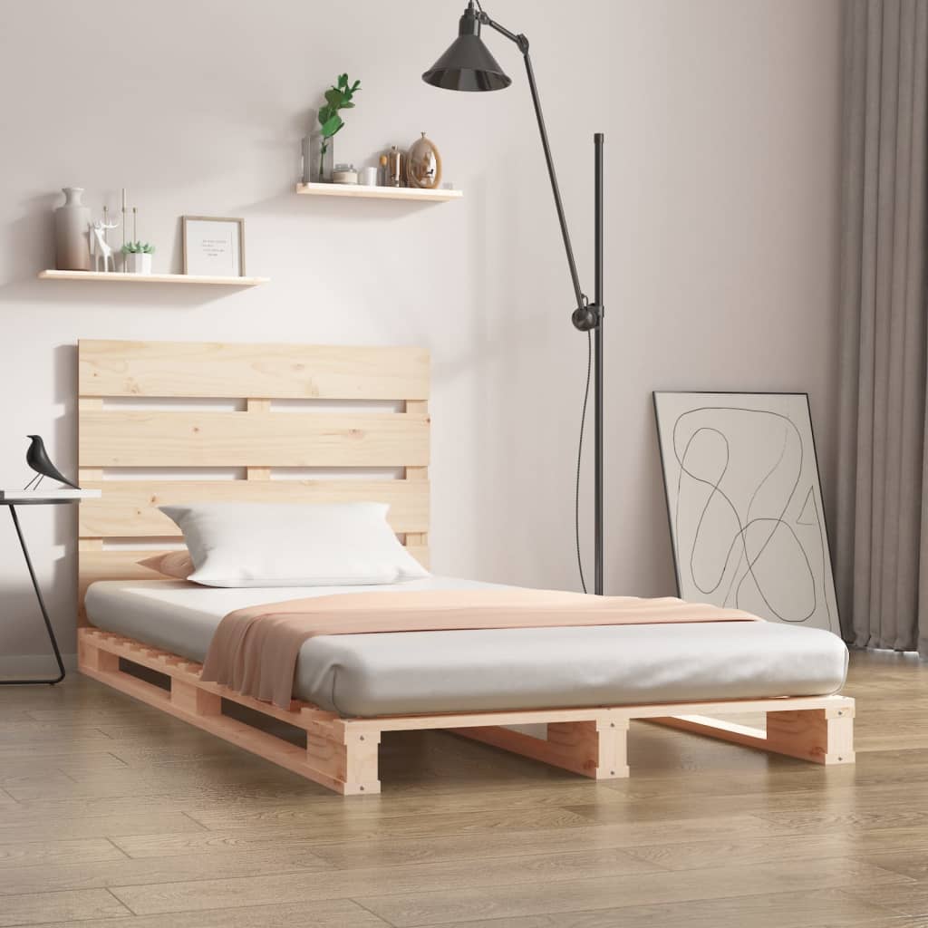 Berkfield Bed Frame 75x190 cm Solid Wood Pine Small Single