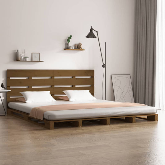 Berkfield Bed Frame Honey Brown 135x190 cm Solid Wood Pine Double