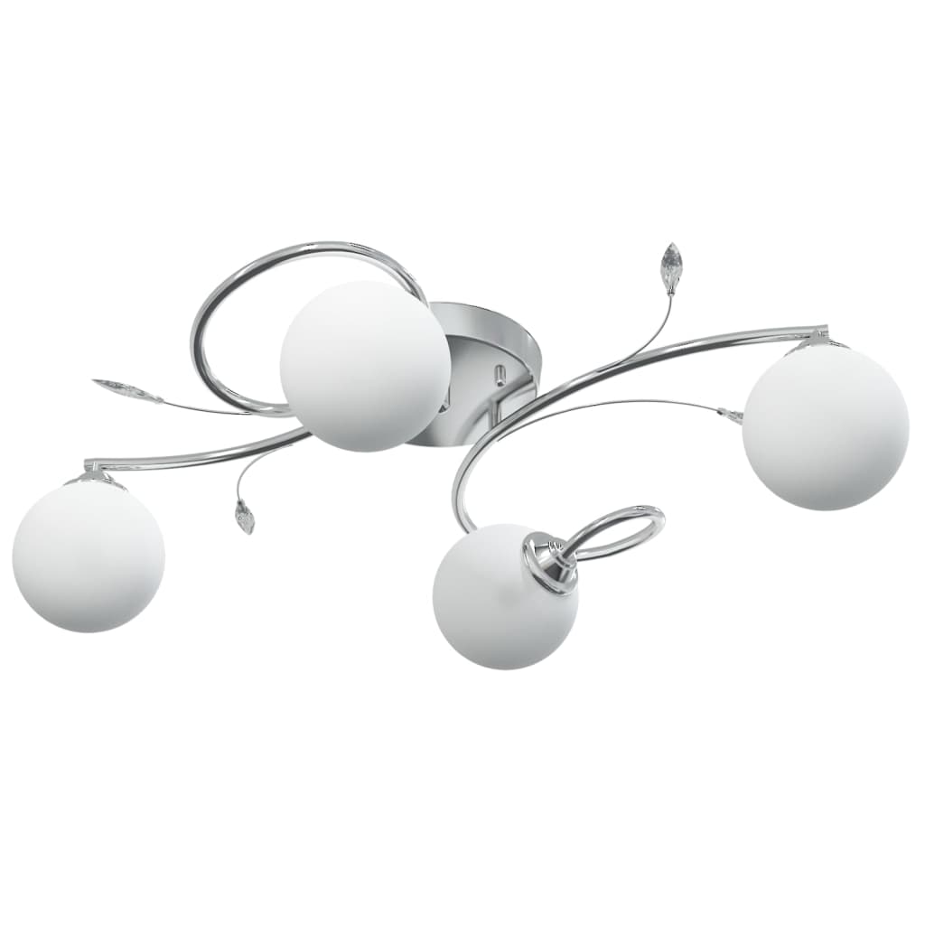 Berkfield Ceiling Lamp with Round Glass Shades for 4 G9 LED Lights