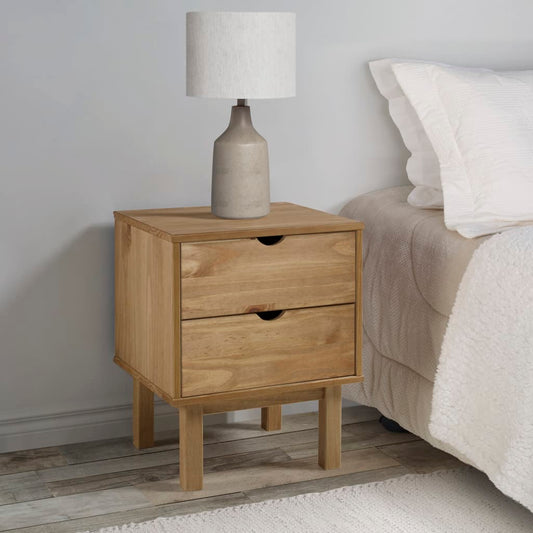 Berkfield Bedside Cabinet OTTA 46x39.5x57 cm Solid Wood Pine