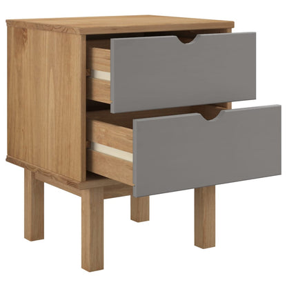 Berkfield Bedside Cabinet OTTA Brown&Grey 46x39.5x57 cm Solid Wood Pine