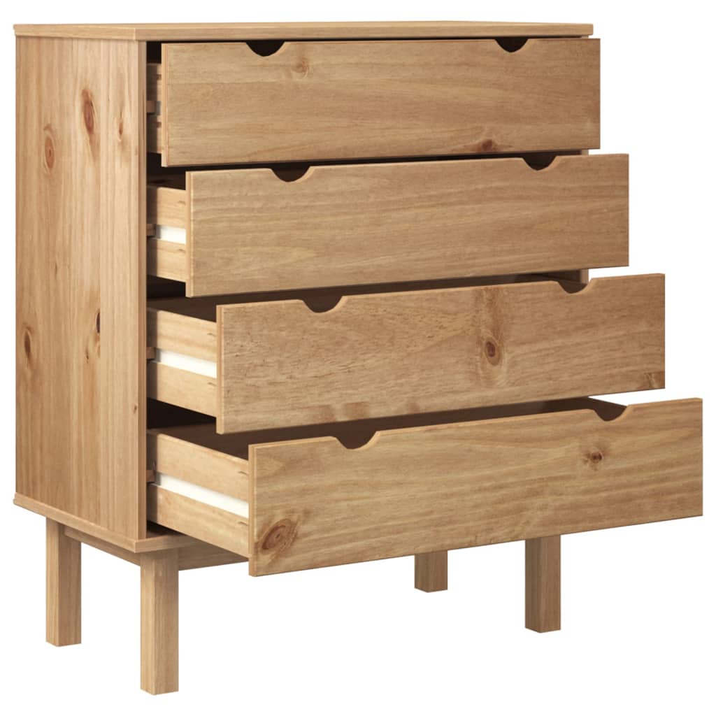 Berkfield Drawer Cabinet OTTA 76.5x39.5x90cm Solid Wood Pine