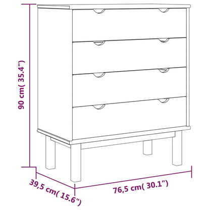 Berkfield Drawer Cabinet OTTA 76.5x39.5x90cm Solid Wood Pine
