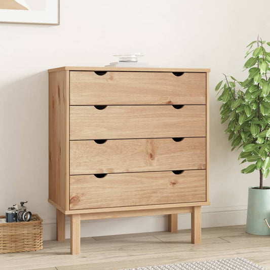 Berkfield Drawer Cabinet OTTA 76.5x39.5x90cm Solid Wood Pine