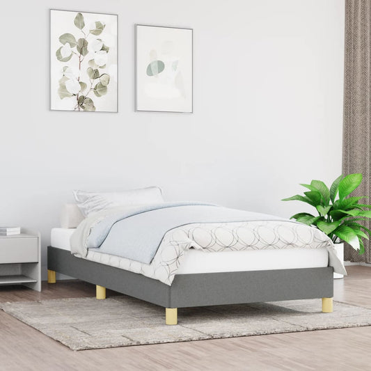 Berkfield Bed Frame Dark Grey 90x190 cm 3FT Single Fabric