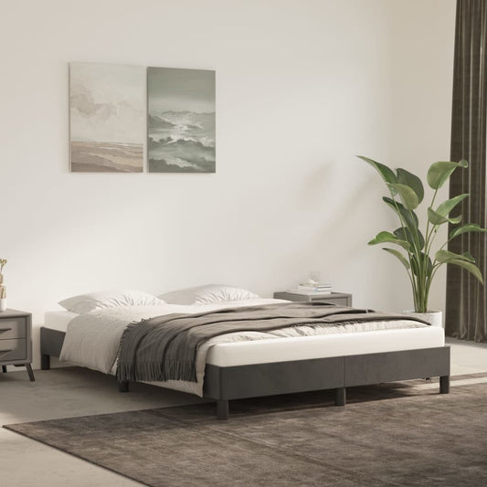 Berkfield Bed Frame Dark Grey 135x190 cm 4FT6 Double Velvet
