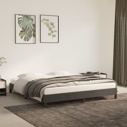 Berkfield Bed Frame Dark Grey 180x200 cm 6FT Super King Velvet