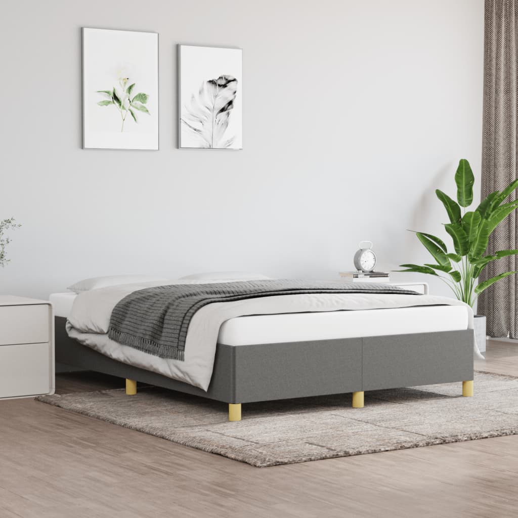 Berkfield Bed Frame Dark Grey 135x190 cm 4FT6 Double Fabric