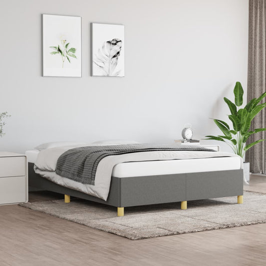 Berkfield Bed Frame Dark Grey 135x190 cm 4FT6 Double Fabric