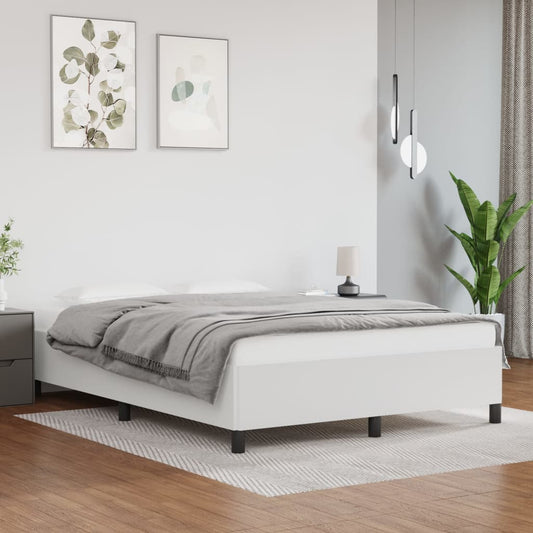 Berkfield Bed Frame White 135x190 cm 4FT6 Double Faux Leather