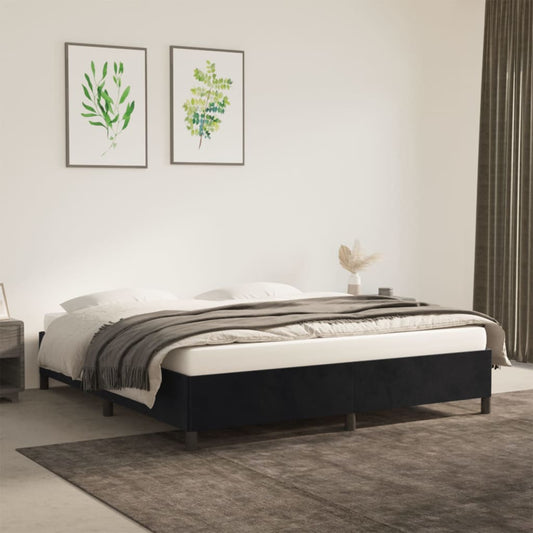 Berkfield Bed Frame Black 180x200 cm 6FT Super King Velvet