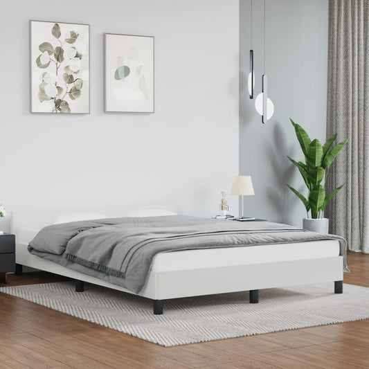 Berkfield Bed Frame with Headboard White 180x200cm 6FT Super King Faux Leather