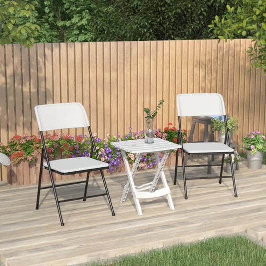 Berkfield 3 Piece Garden Dining Set White Polypropylene&HDPE