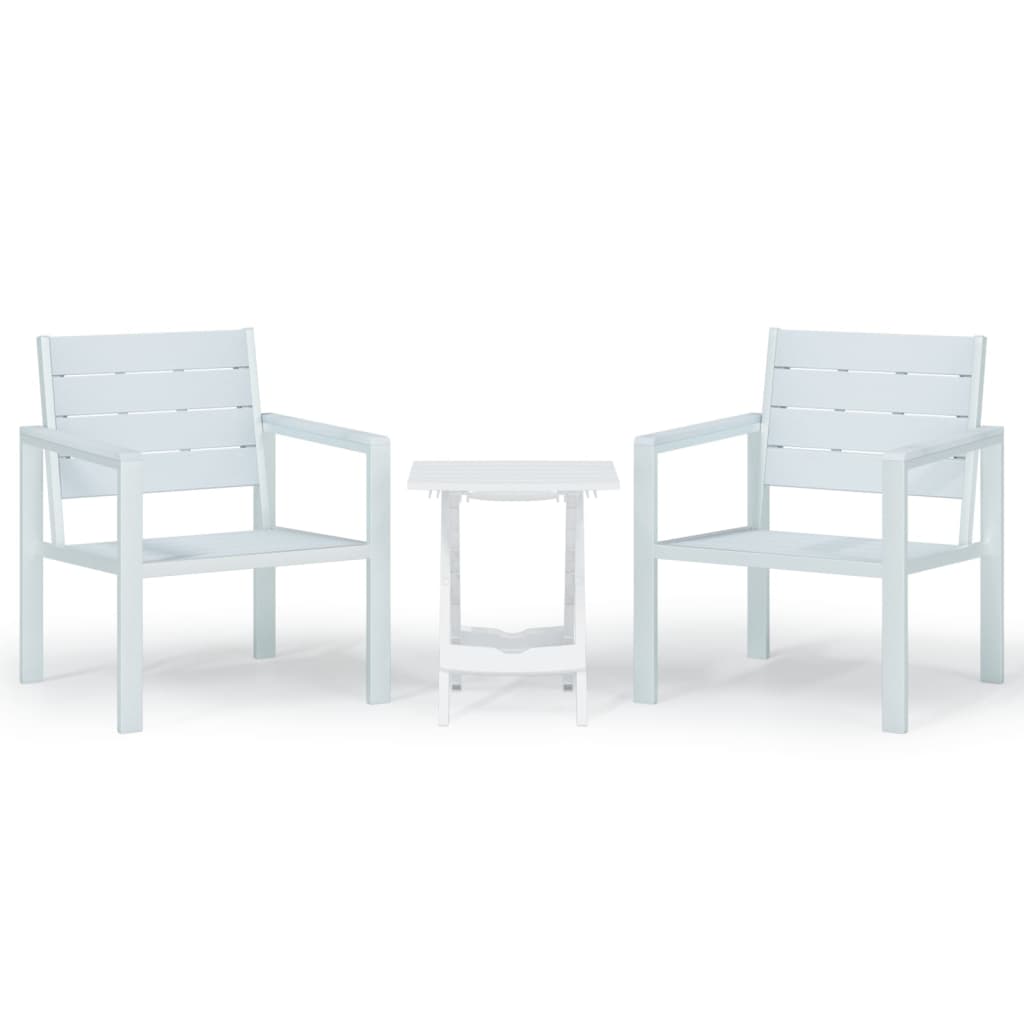 Berkfield 3 Piece Garden Lounge Set White HDPE and PP