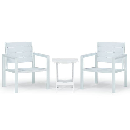 Berkfield 3 Piece Garden Lounge Set White HDPE and PP