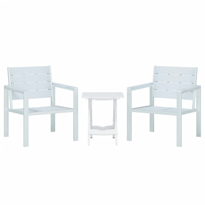 Berkfield 3 Piece Garden Lounge Set White HDPE and PP