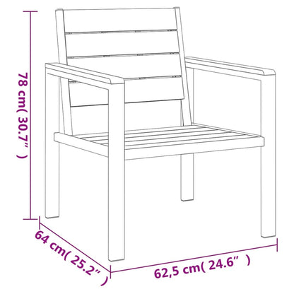 Berkfield 3 Piece Garden Lounge Set White HDPE and PP