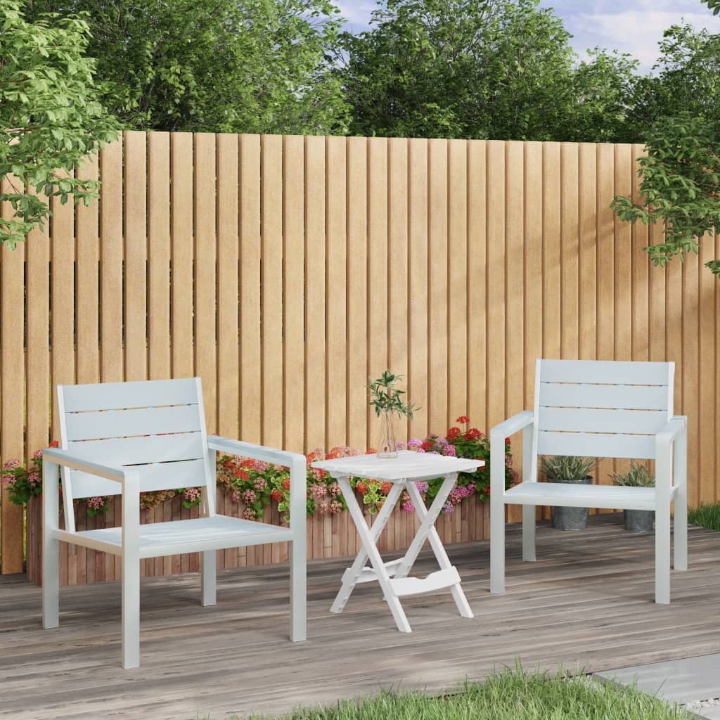 Berkfield 3 Piece Garden Lounge Set White HDPE and PP