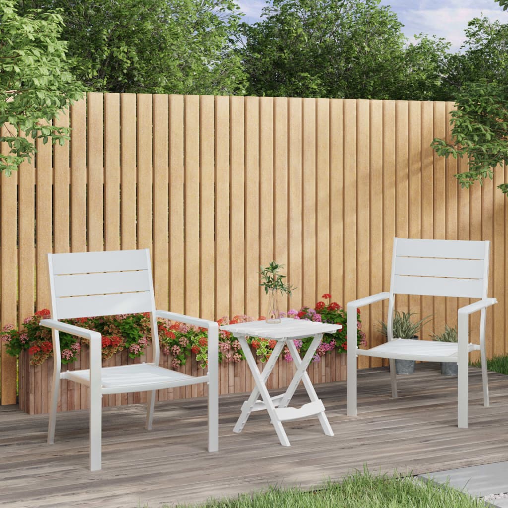 Berkfield 3 Piece Garden Lounge Set White HDPE and PP