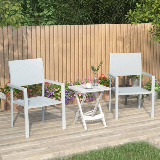 Berkfield 3 Piece Garden Dining Set White Polypropylene