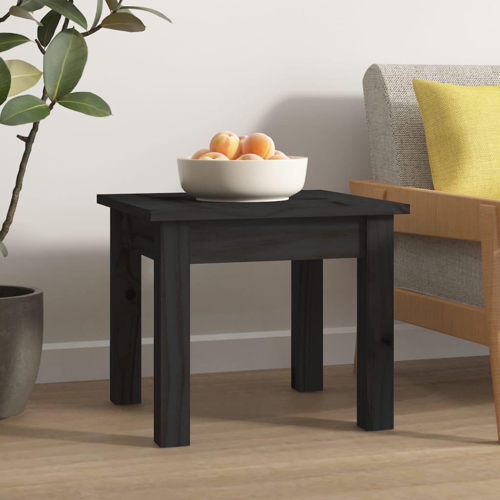 Berkfield Coffee Table Black 35x35x30 cm Solid Wood Pine