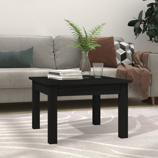 Berkfield Coffee Table Black 45x45x30 cm Solid Wood Pine