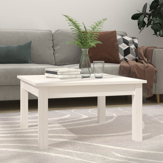Berkfield Coffee Table White 55x55x30 cm Solid Wood Pine
