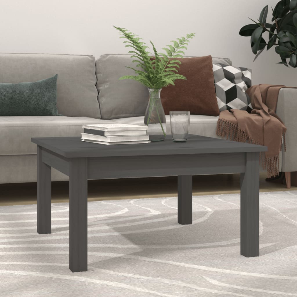 Berkfield Coffee Table Grey 55x55x30 cm Solid Wood Pine