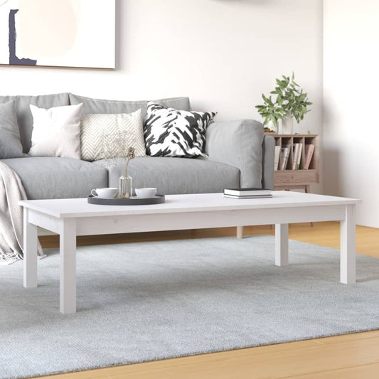 Berkfield Coffee Table White 110x50x30 cm Solid Wood Pine