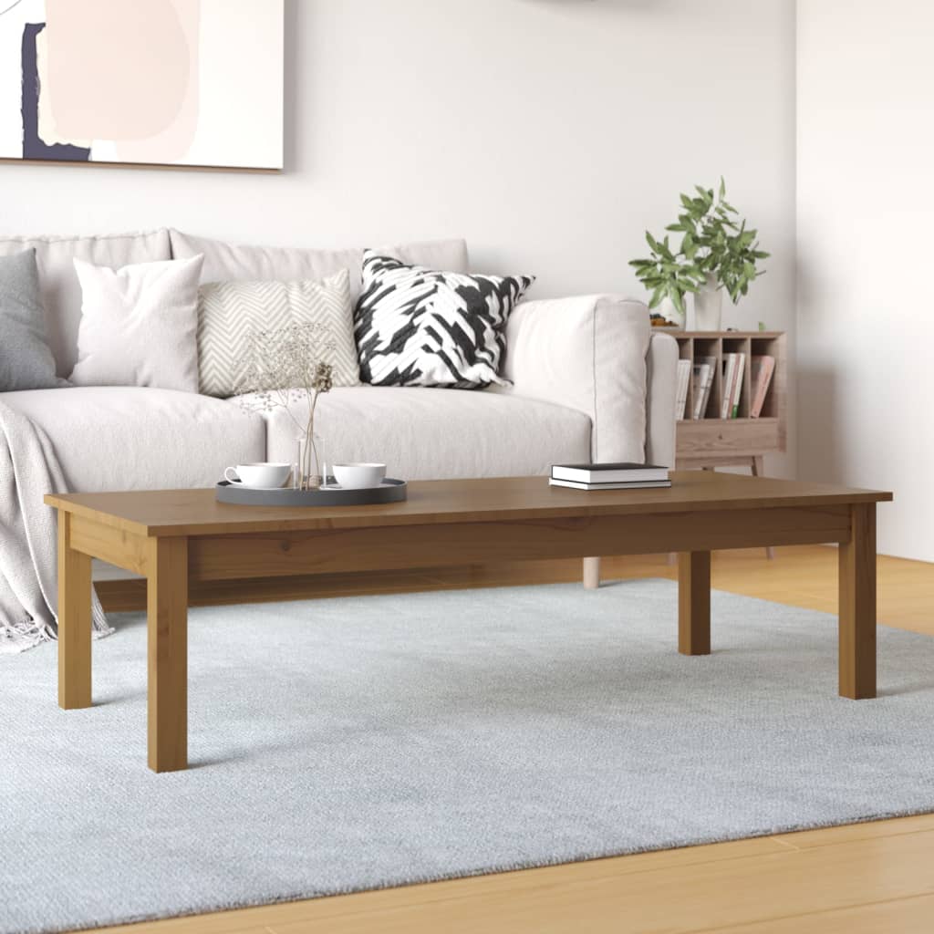 Berkfield Coffee Table Honey Brown 110x50x30 cm Solid Wood Pine