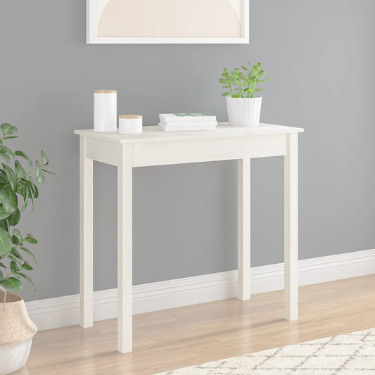 Berkfield Console Table White 80x40x75 cm Solid Wood Pine